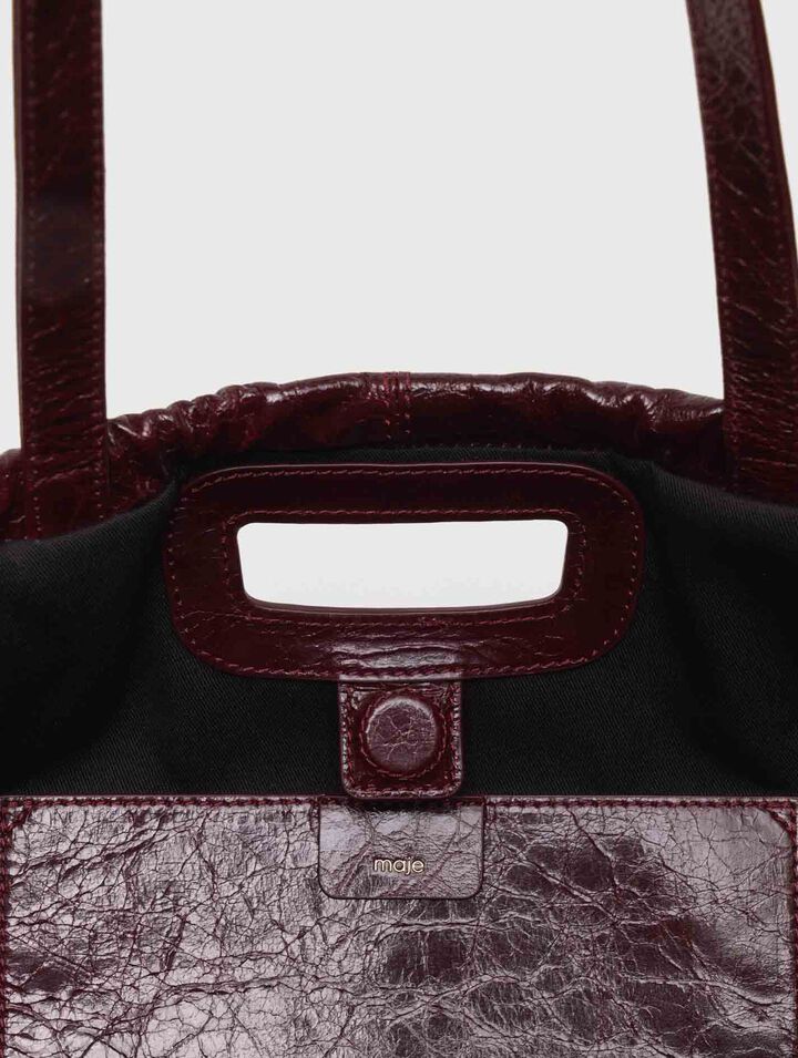 Tote-Tasche M aus Craquel&eacute;-Leder