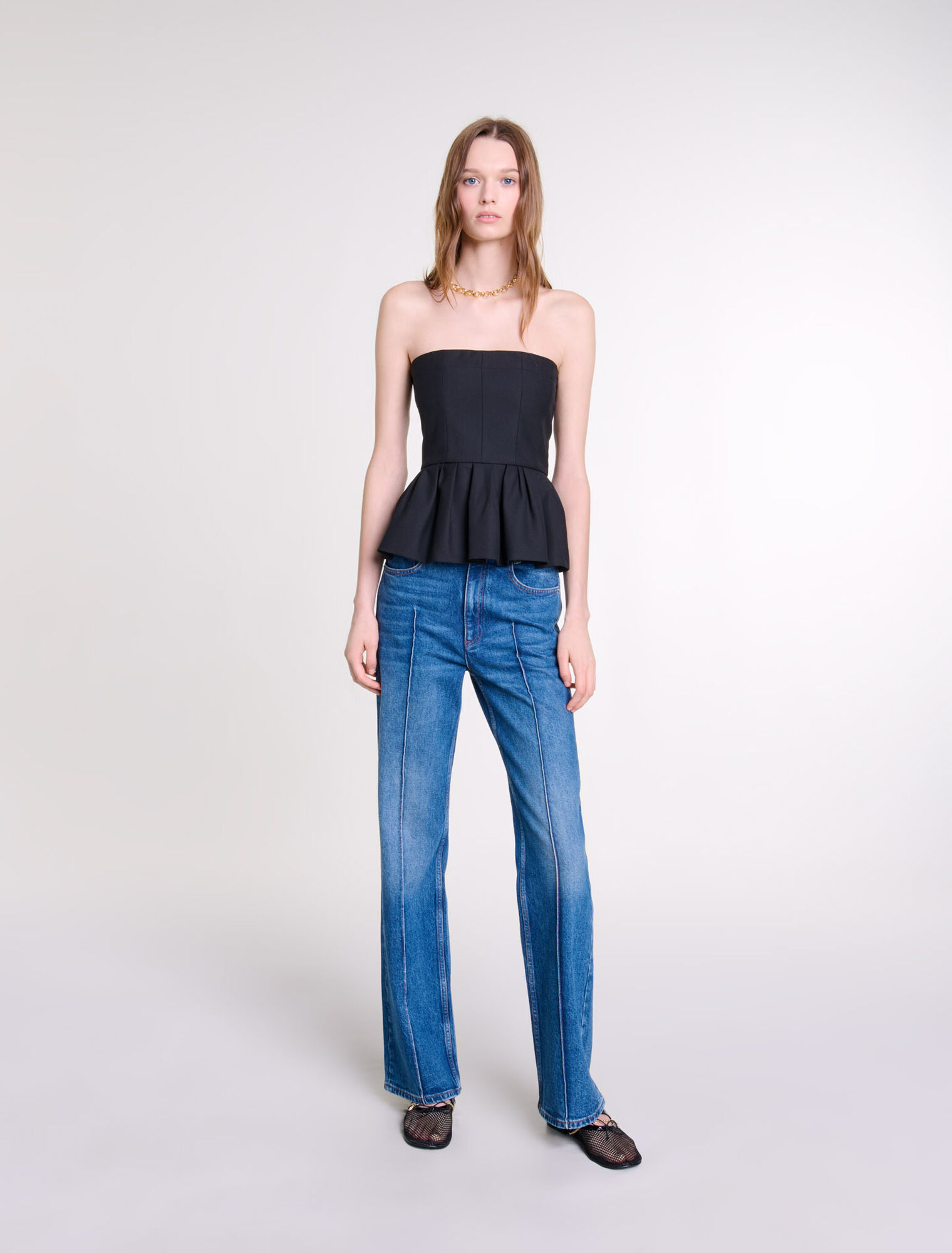 Bustier-Top mit Schößchen