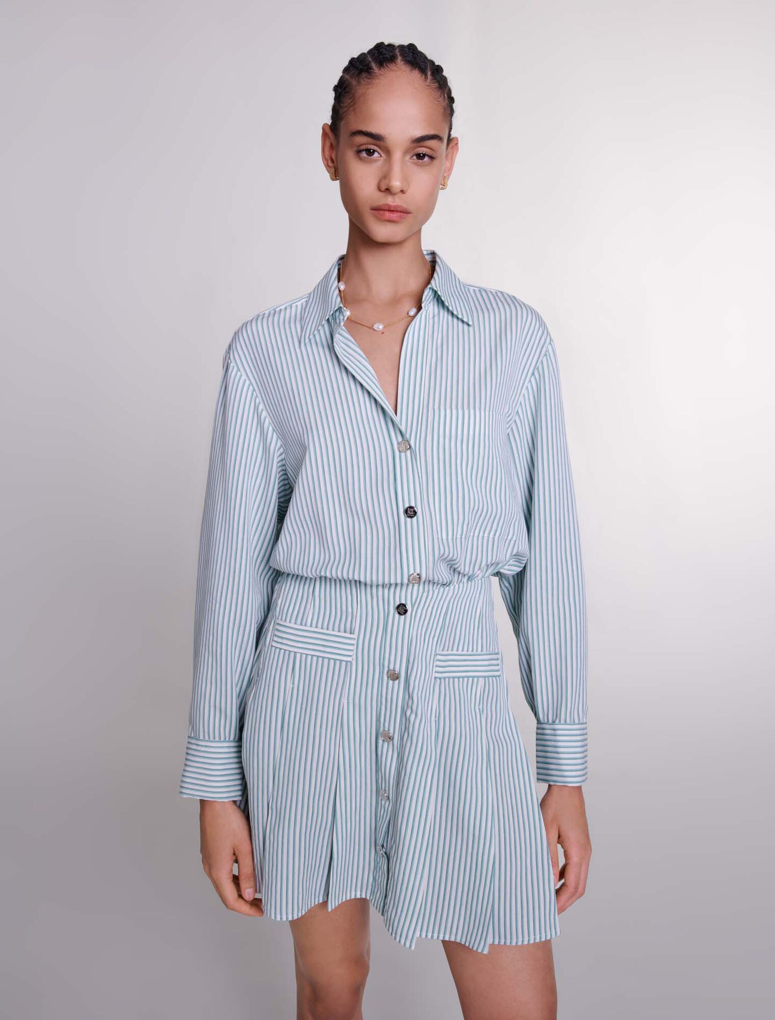 Gestreiftes Hemdblusenkleid