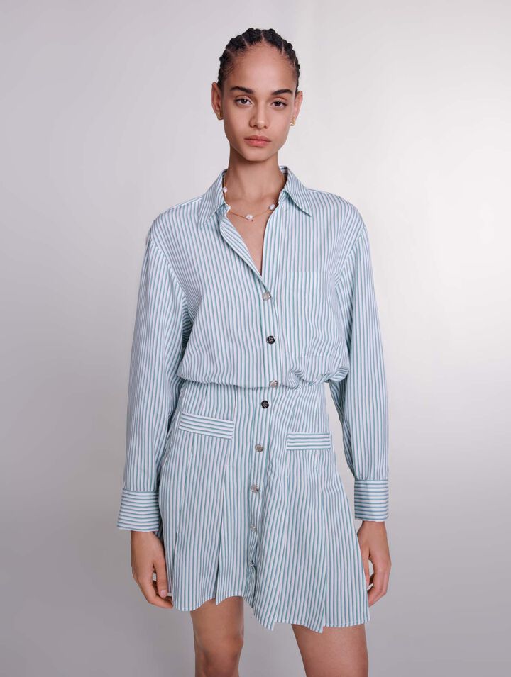 Gestreiftes Hemdblusenkleid