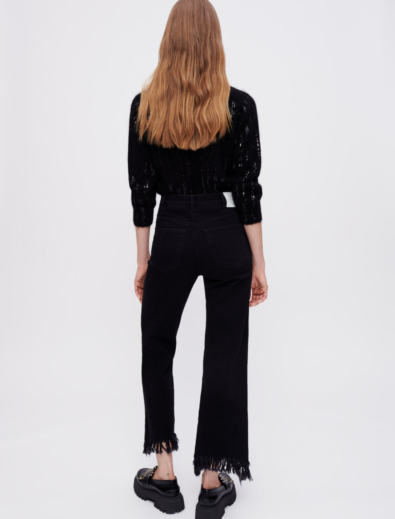 Schwarze Jeans mit hoher