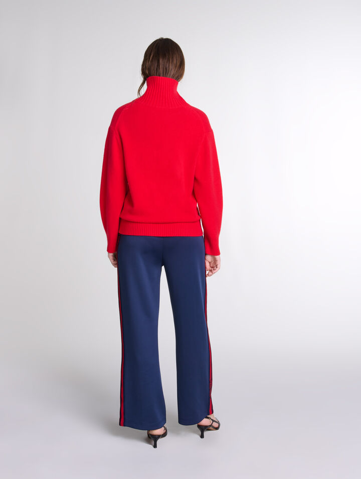 Kaschmirpullover mit Stehkragen