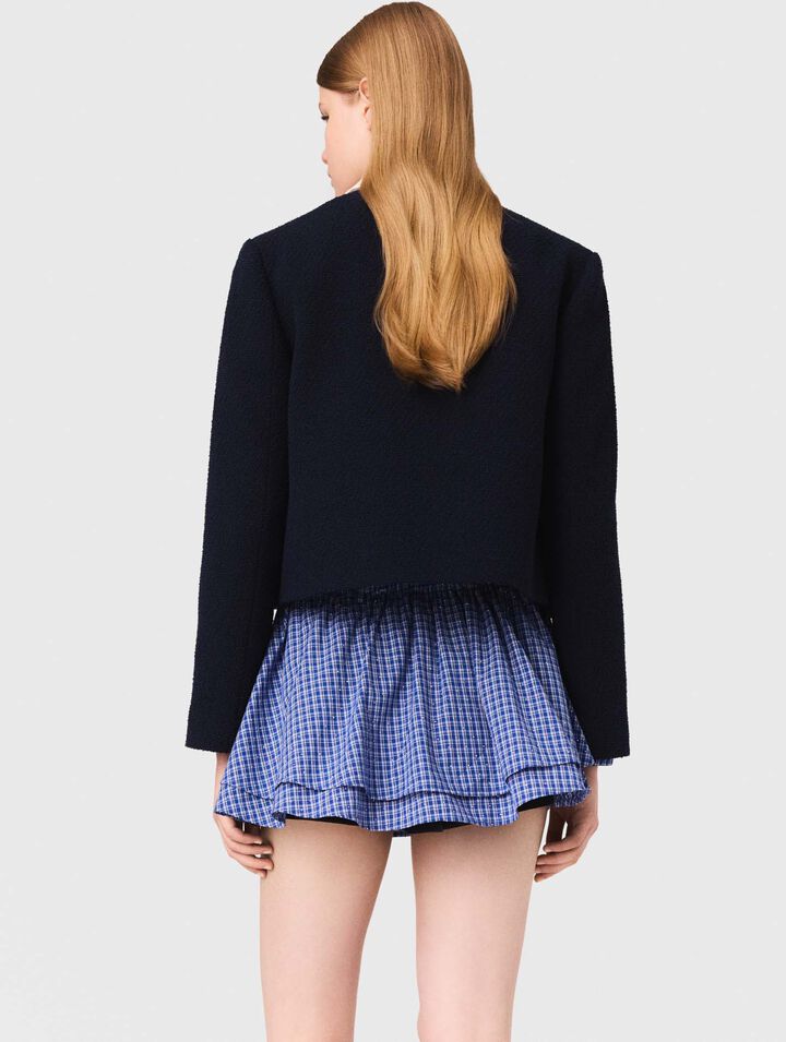 Kurze Tweed-Jacke, Kragen abnehmbar