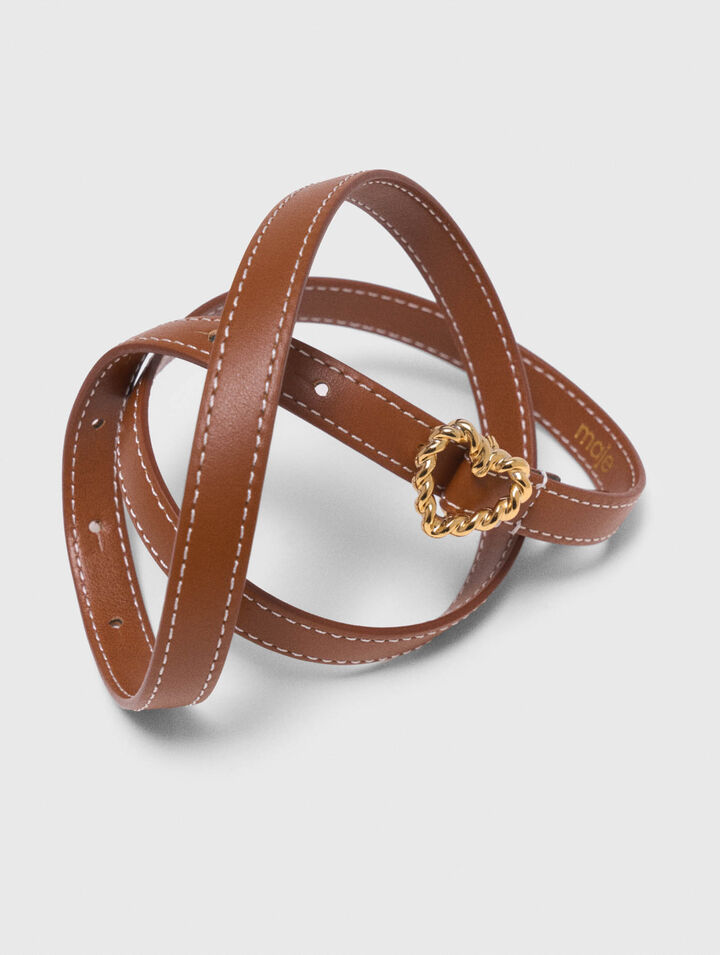 Schmaler Lederg&uuml;rtel mit Herz