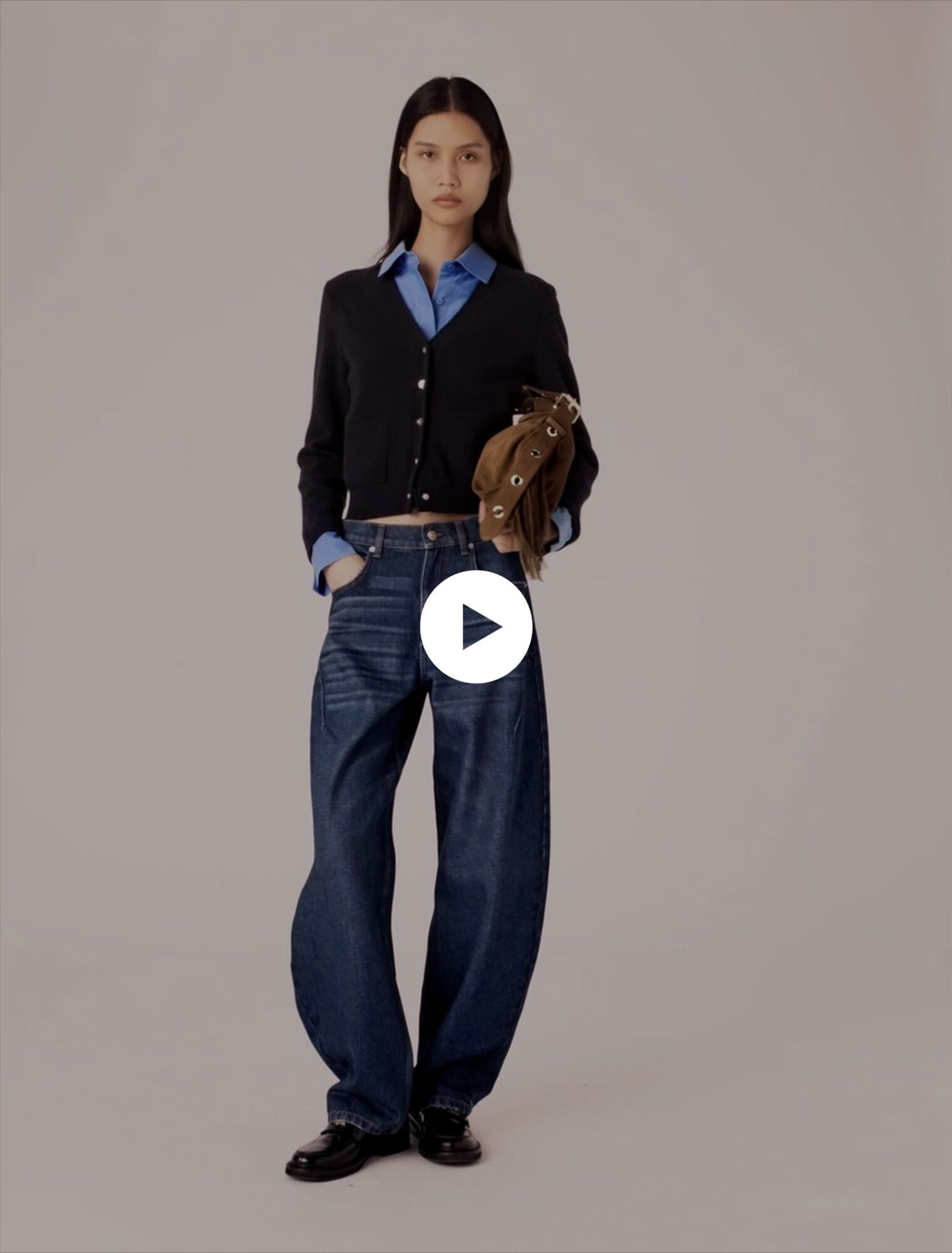 Balloon-Jeans mit Martingal