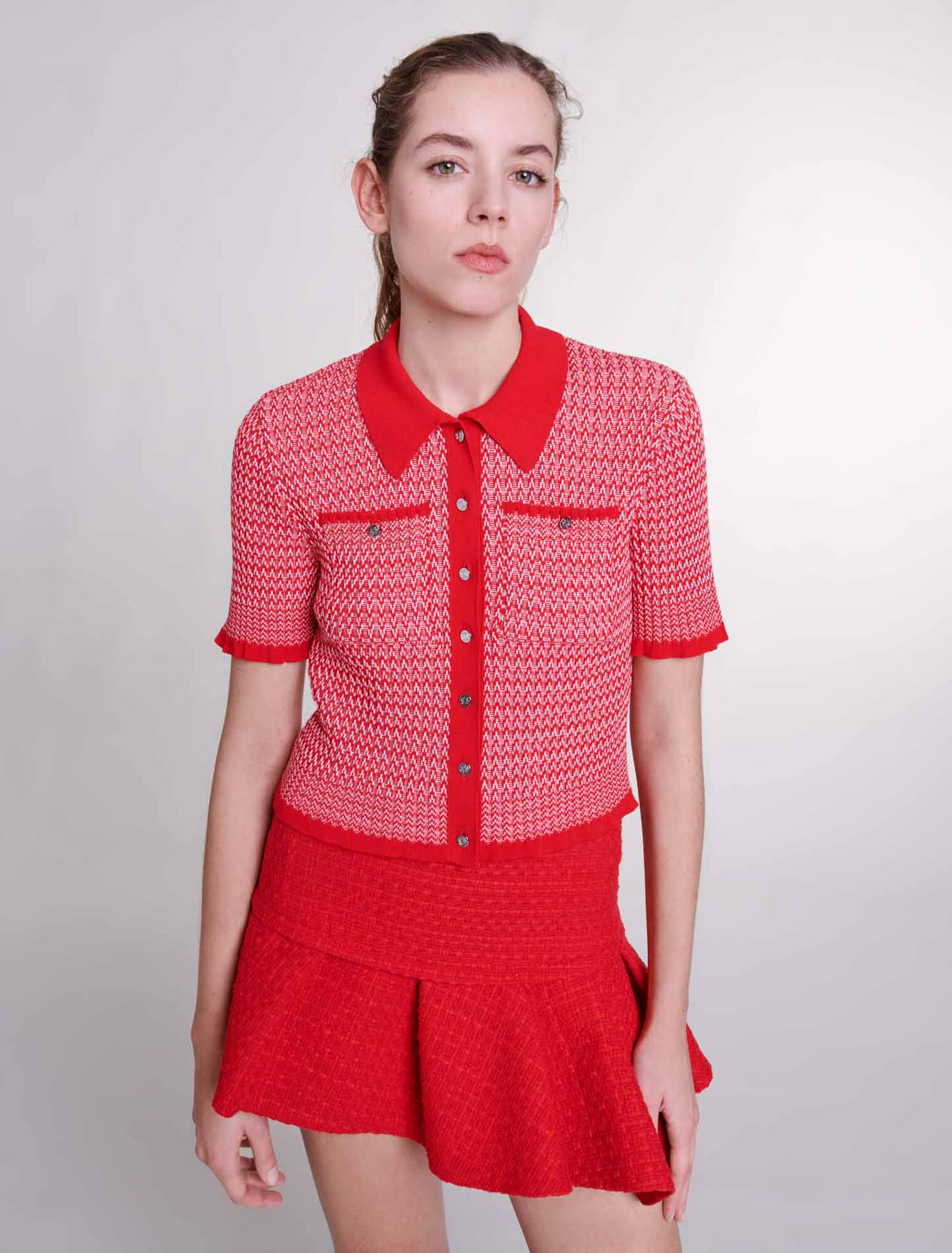 Asymmetrischer Minirock aus Tweed