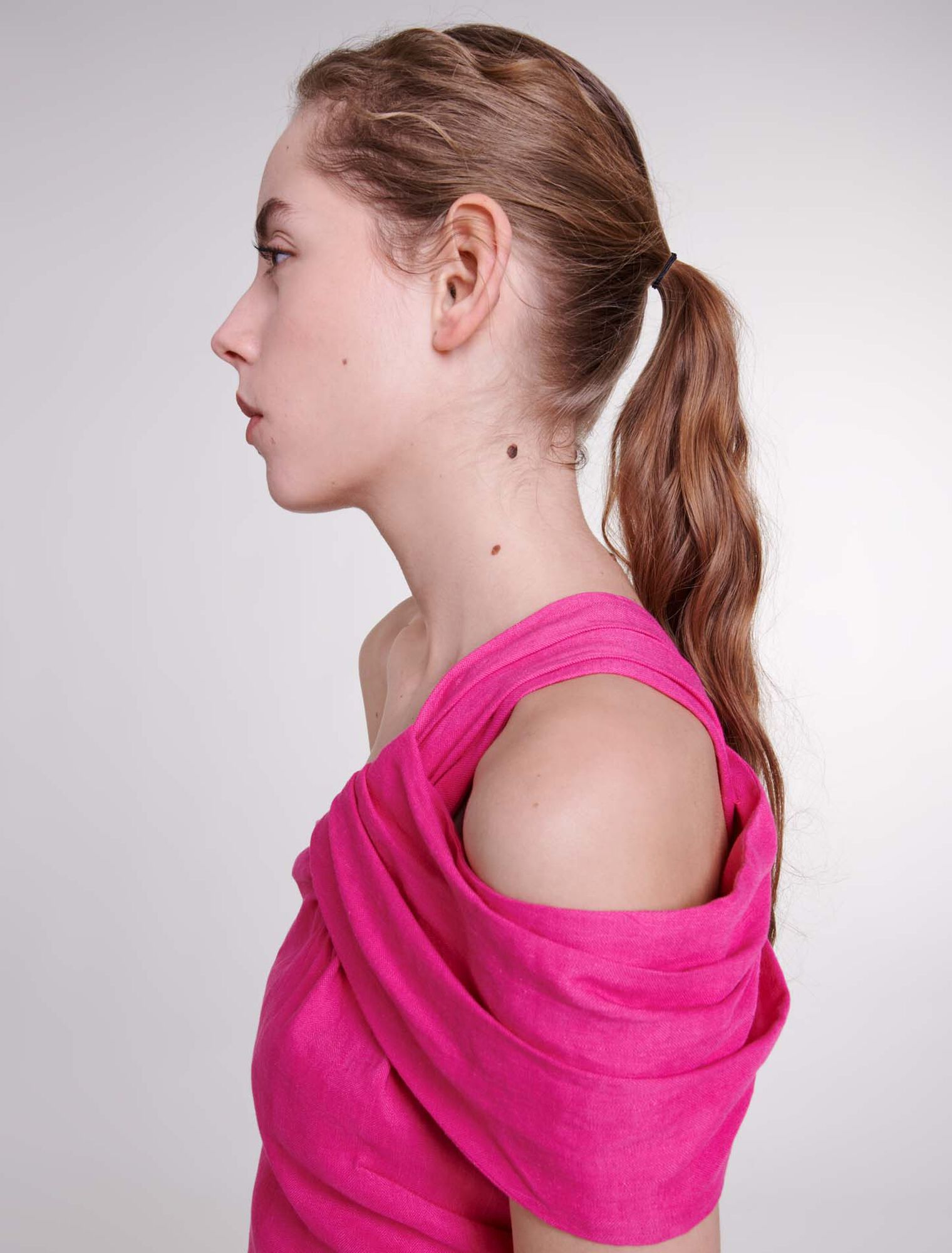 Asymmetrisches Leinenkleid