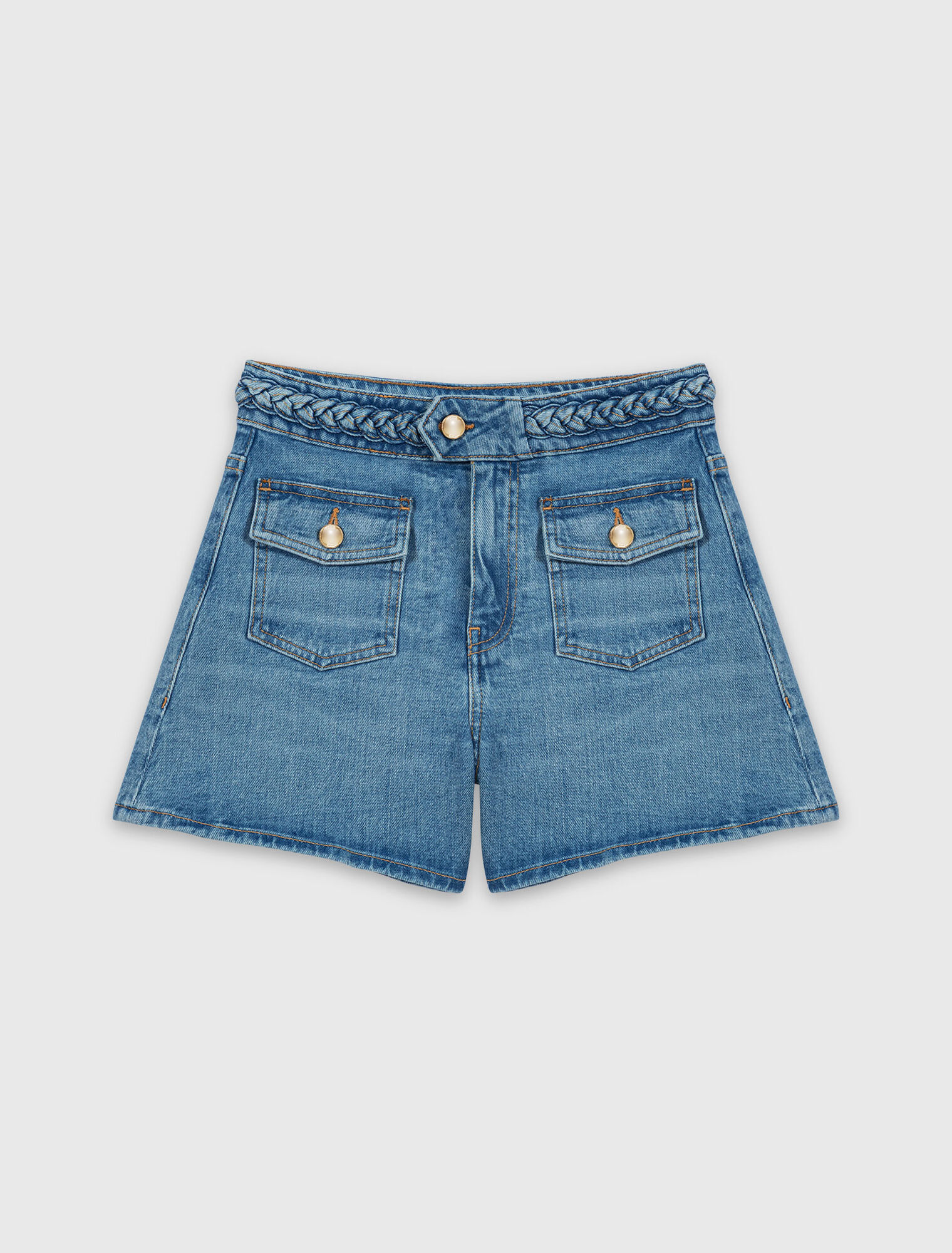 Geflochtene Denimshorts