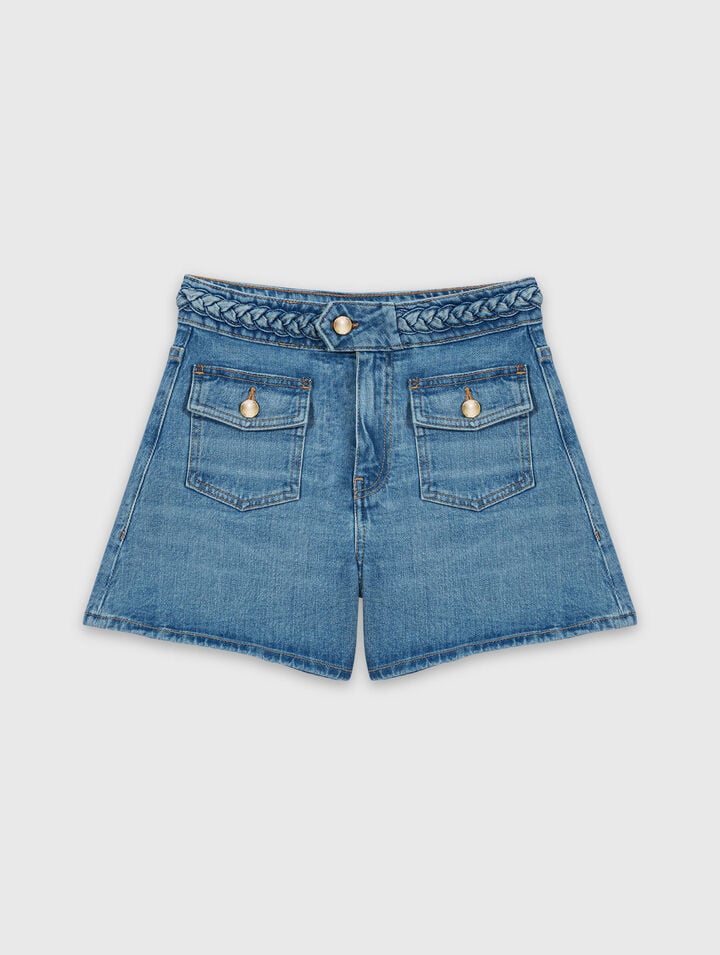 Geflochtene Denimshorts