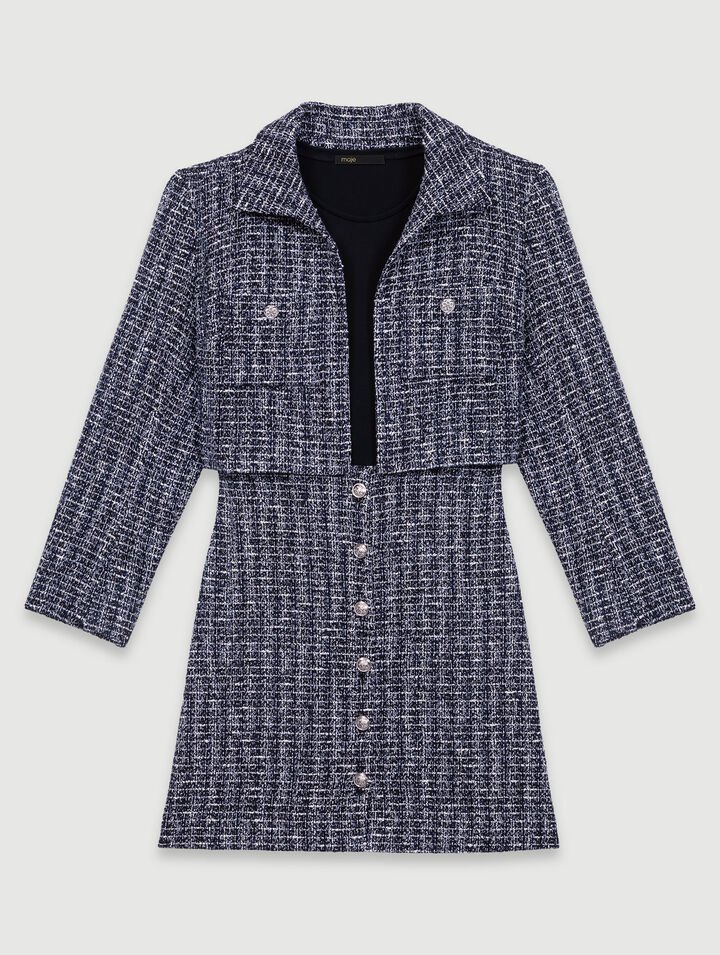 2-in-1 Tweed-Kleid