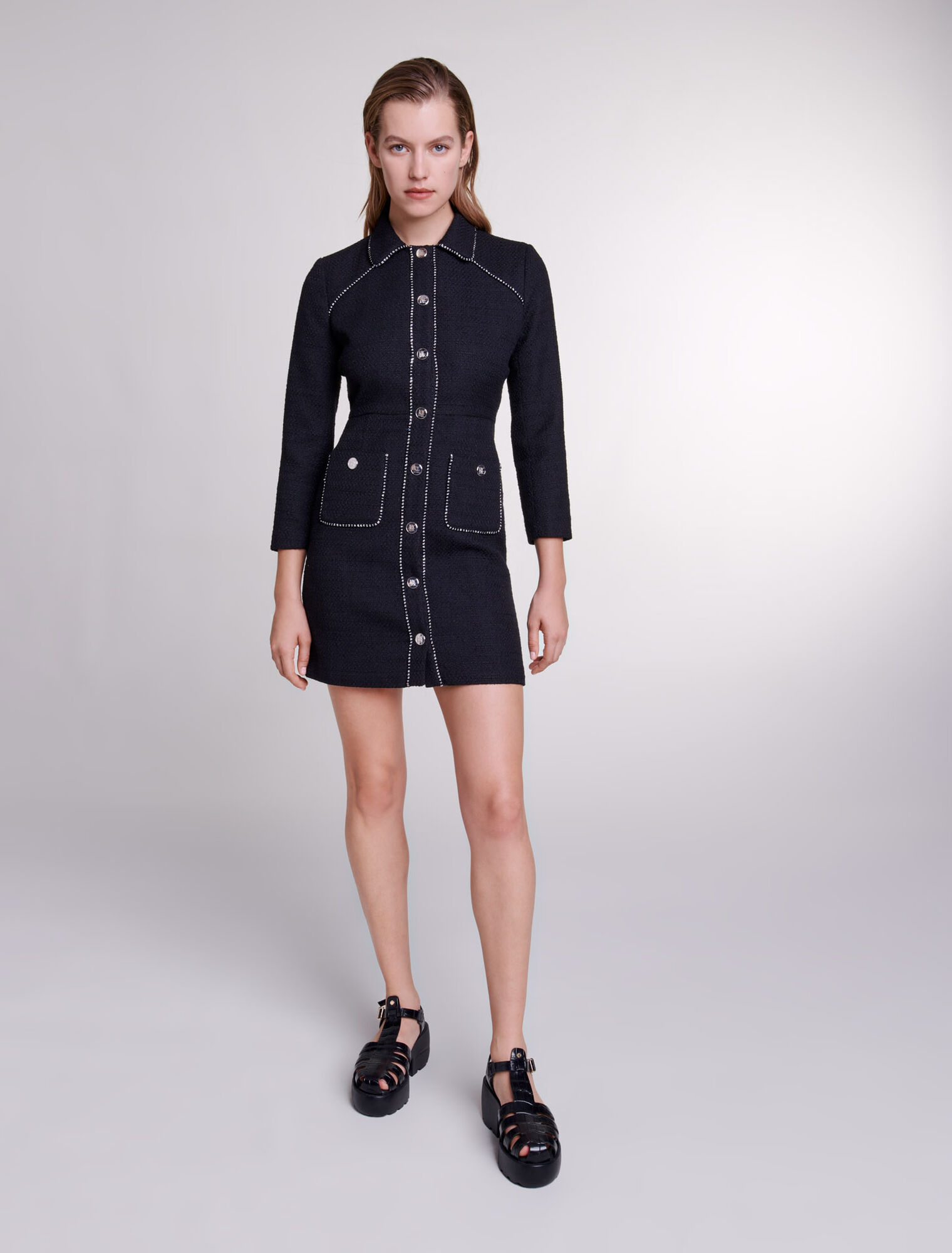 Kurzes Tweedkleid
