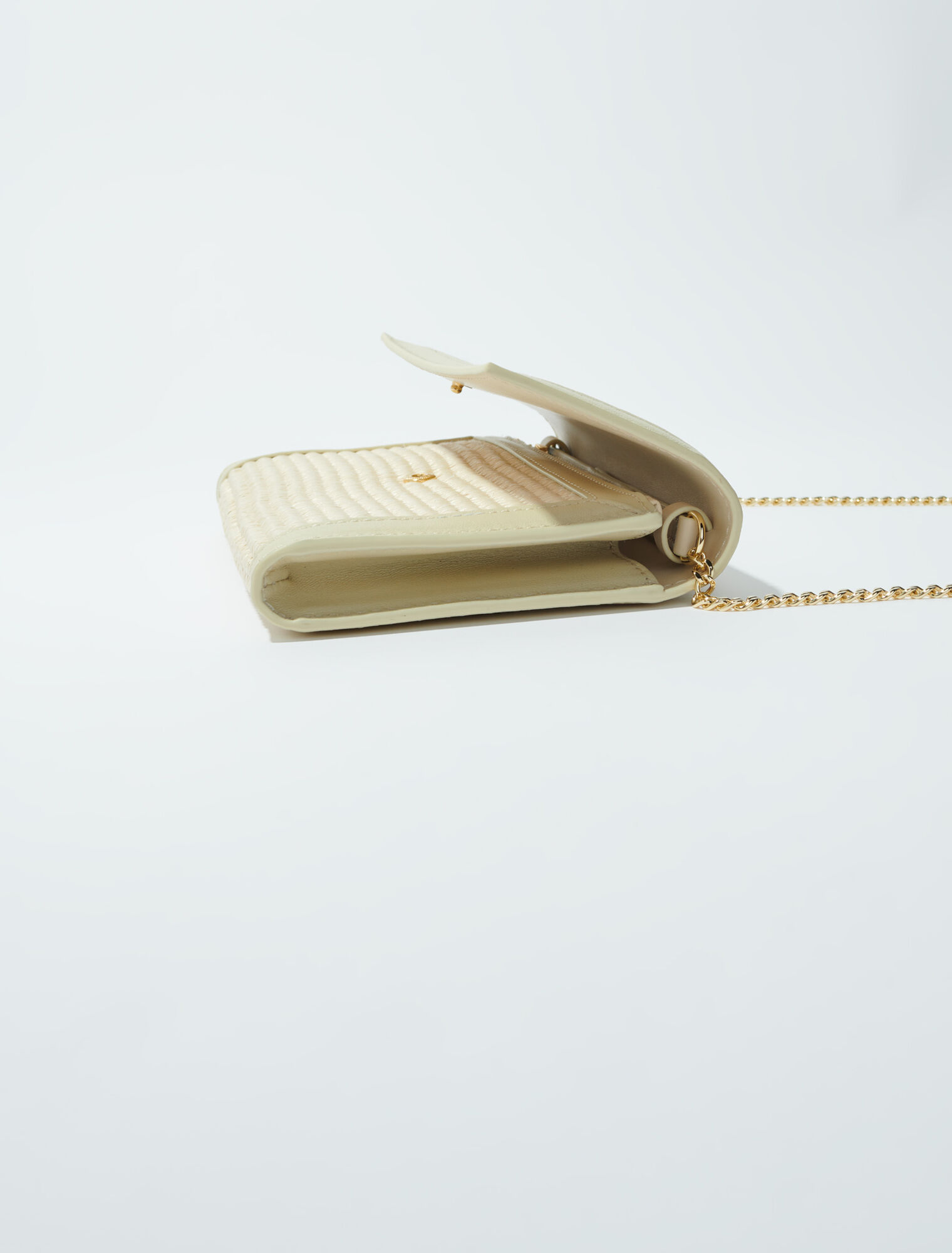 Clutch mit Kette in Bast-Optik