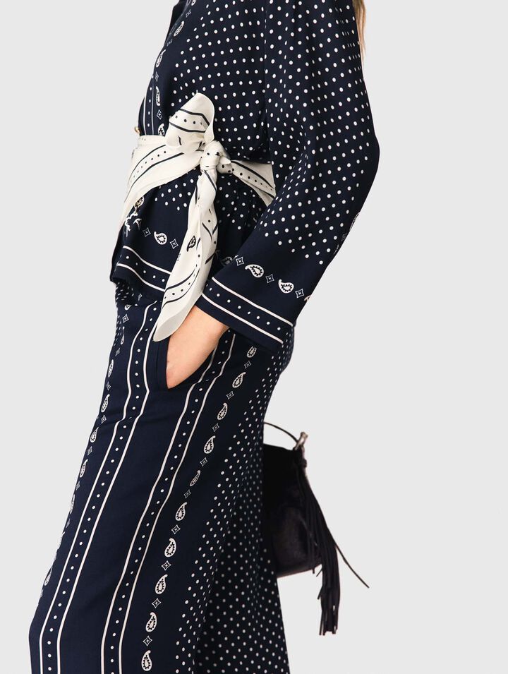 Gemusterte flie&szlig;ende Hose