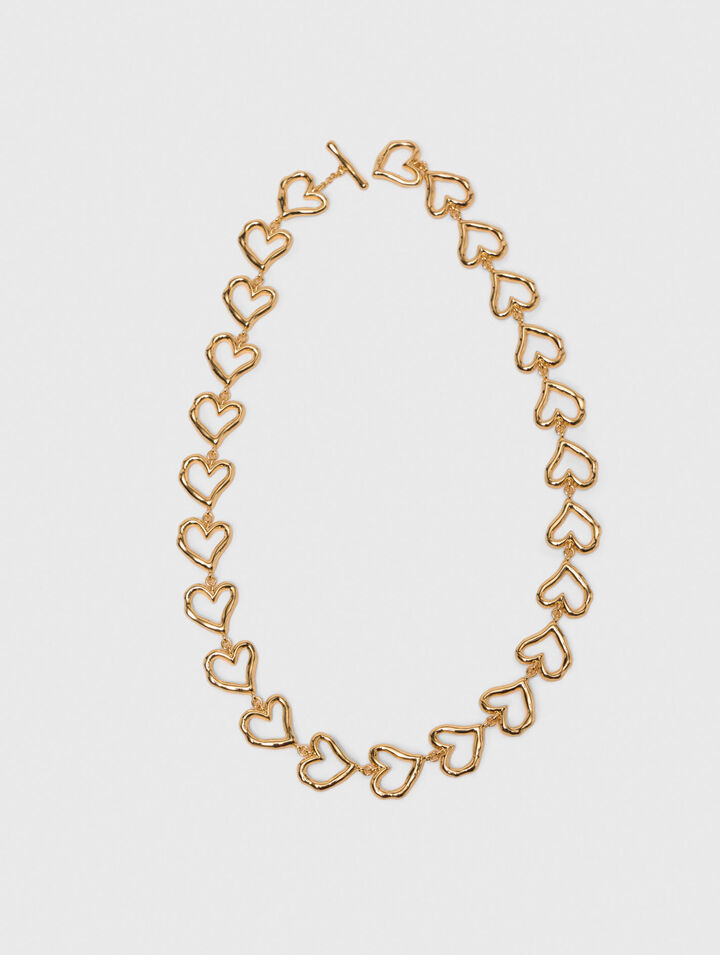 Herz-Halskette aus Messing, gold