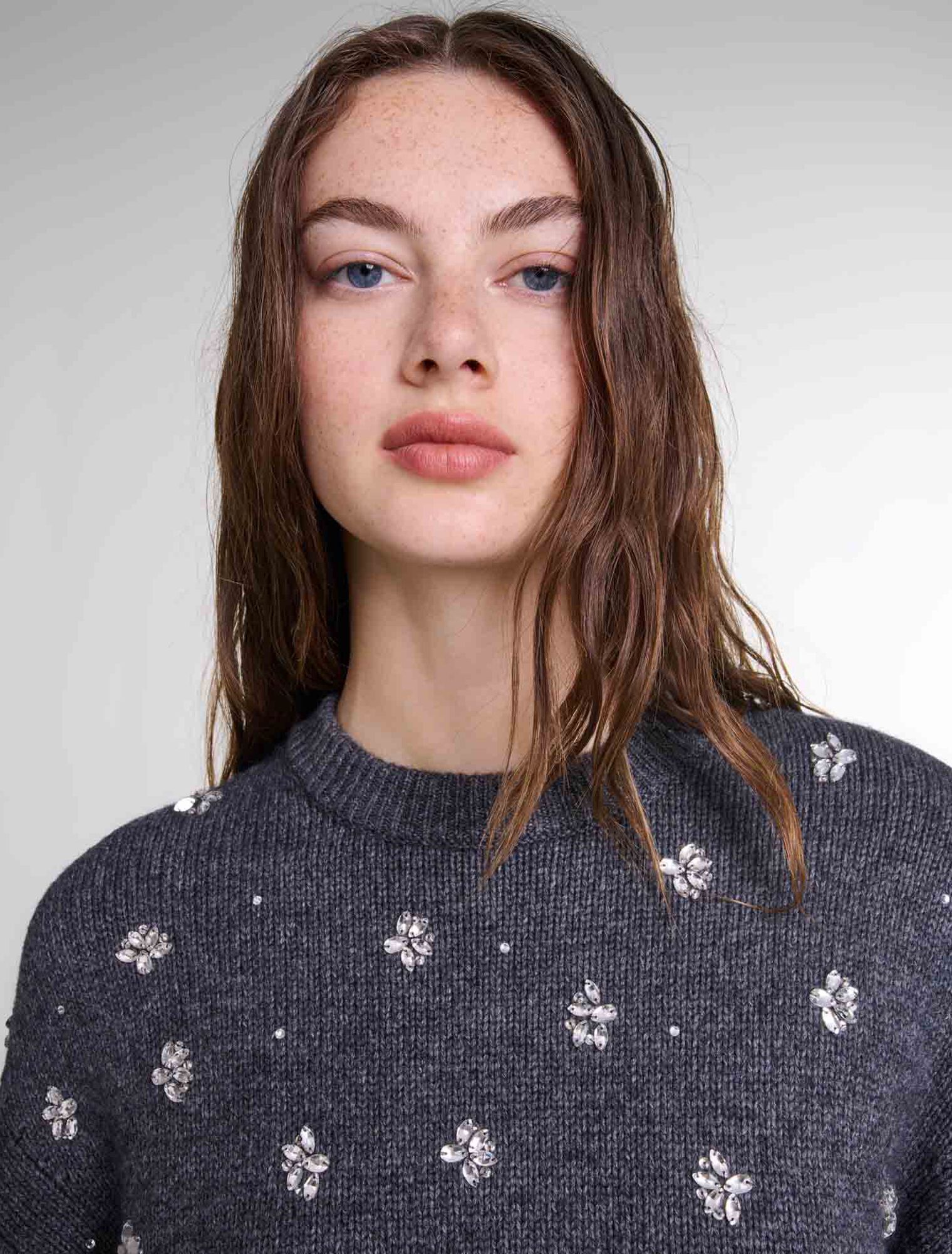 Strickpullover mit Strass