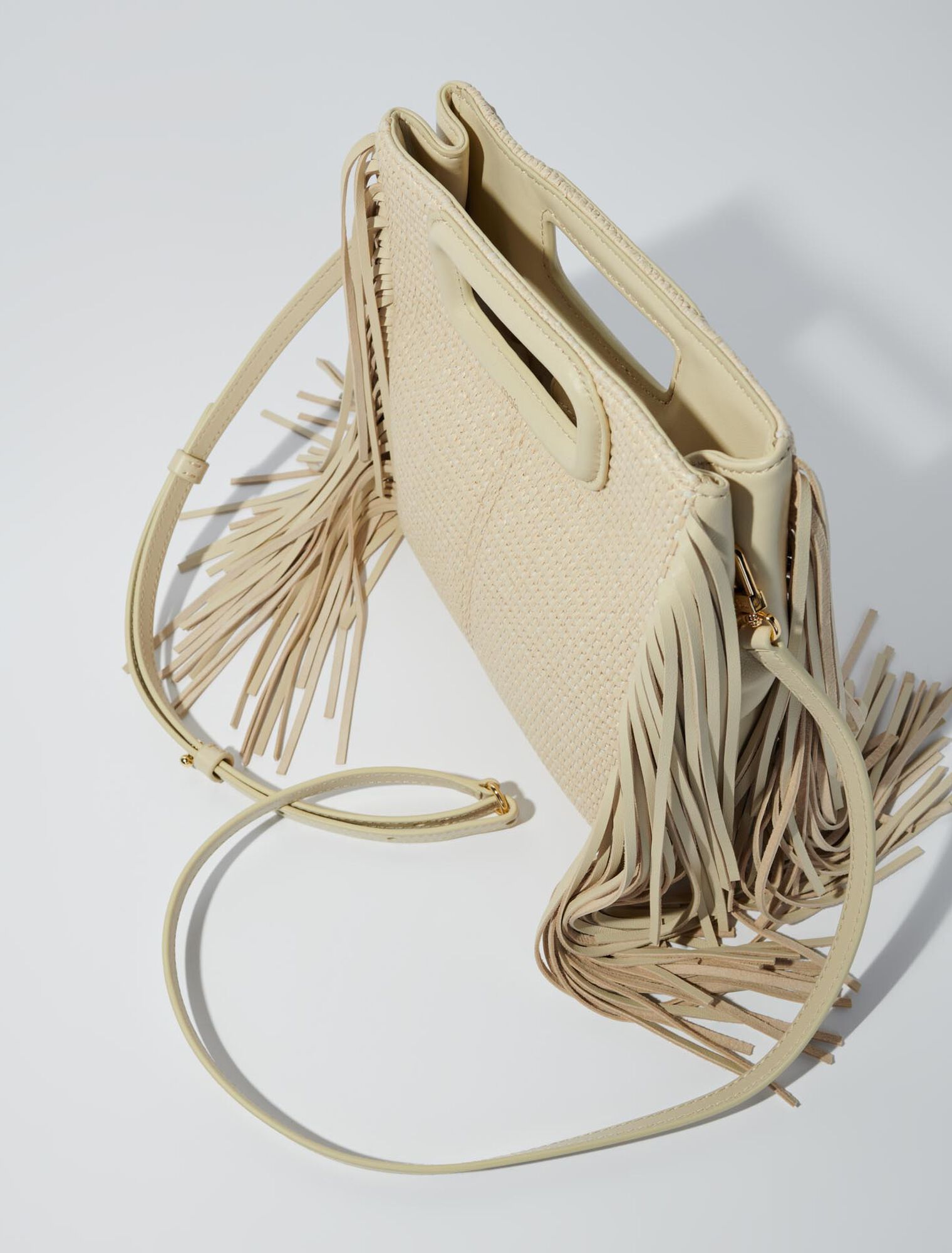 M-Tasche aus Stoff und Bast
