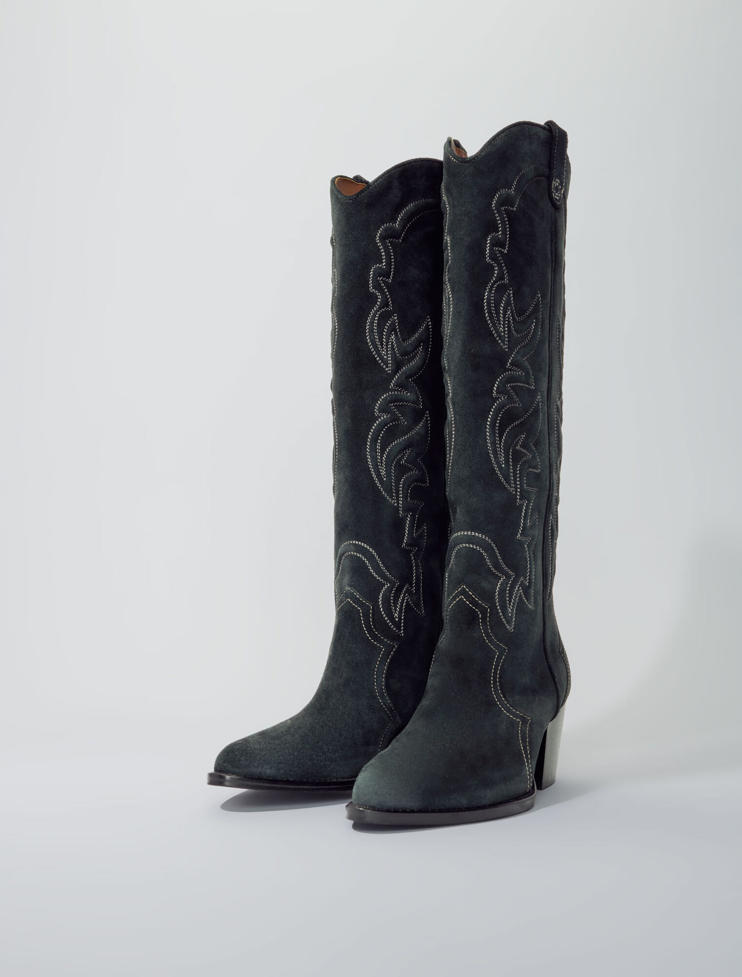 Santiags Stiefel aus Veloursleder