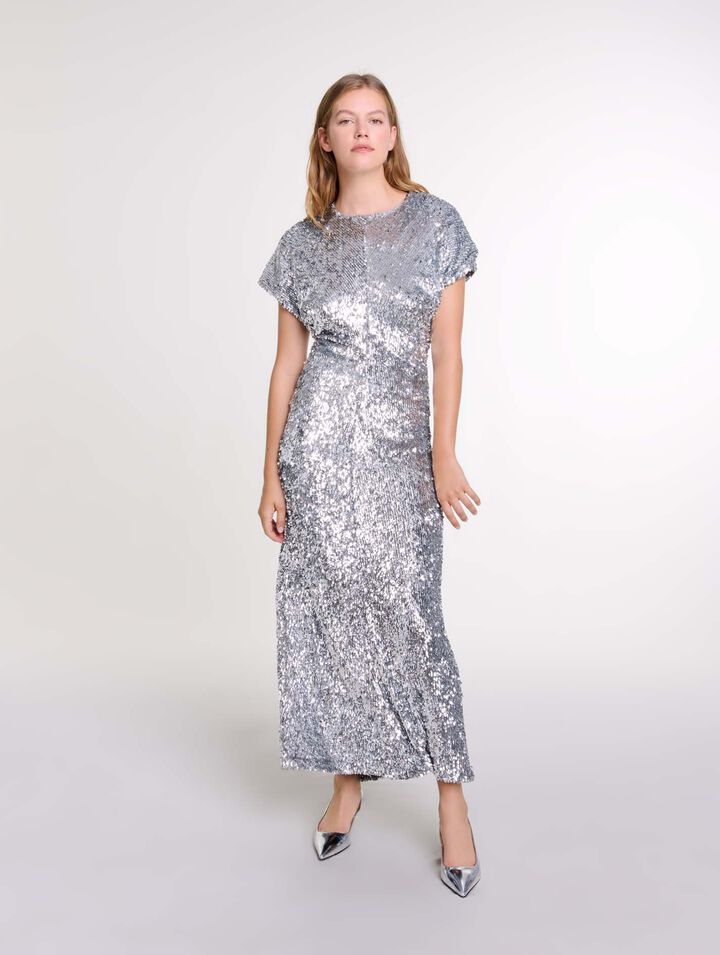 Langes Kleid mit Palletten