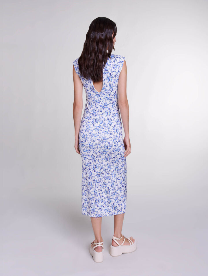 Langes bedrucktes Kleid