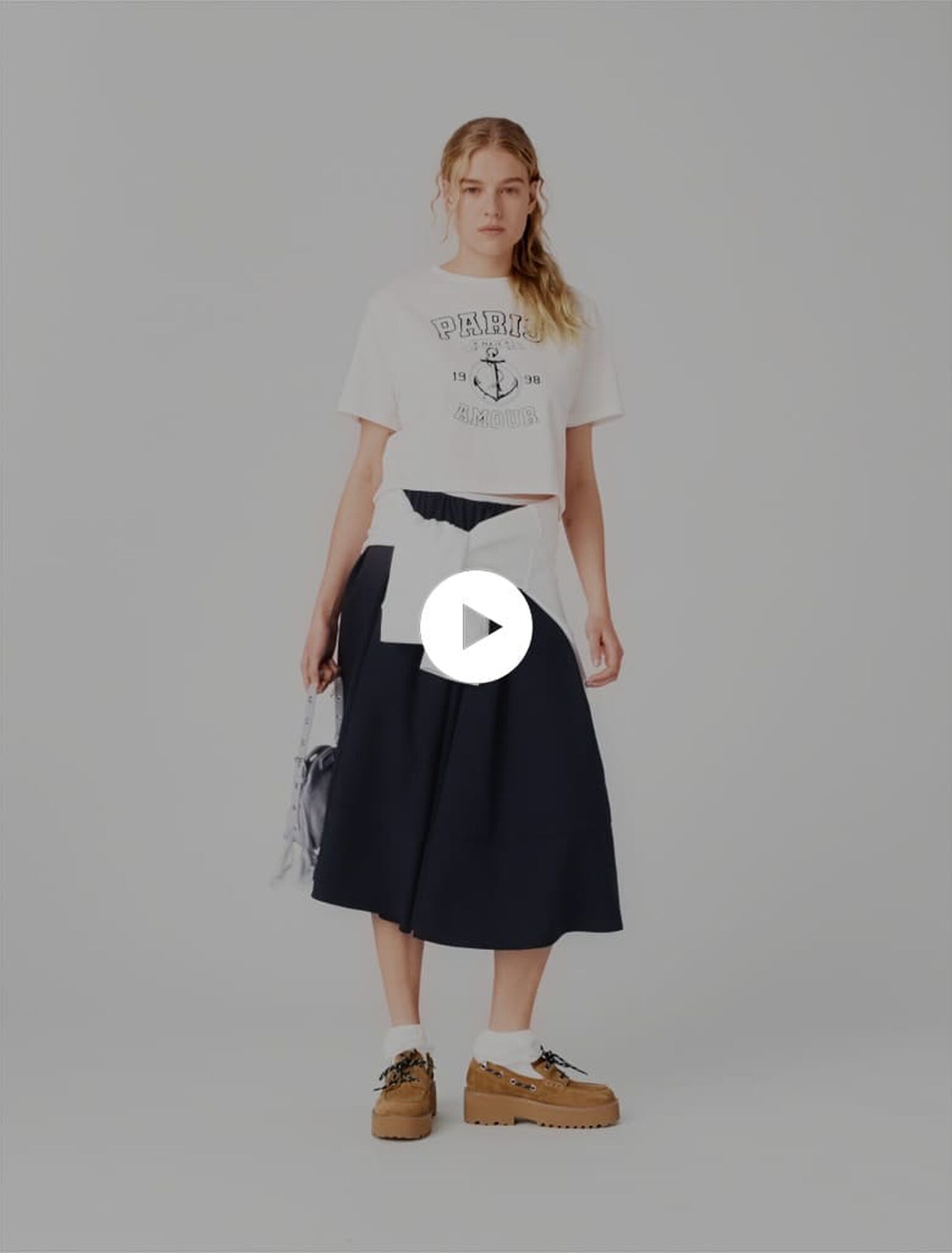 T-Shirt mit Marine-Print