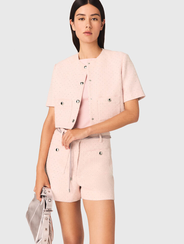 Tweed-Jacke mit kurzen &Auml;rmeln