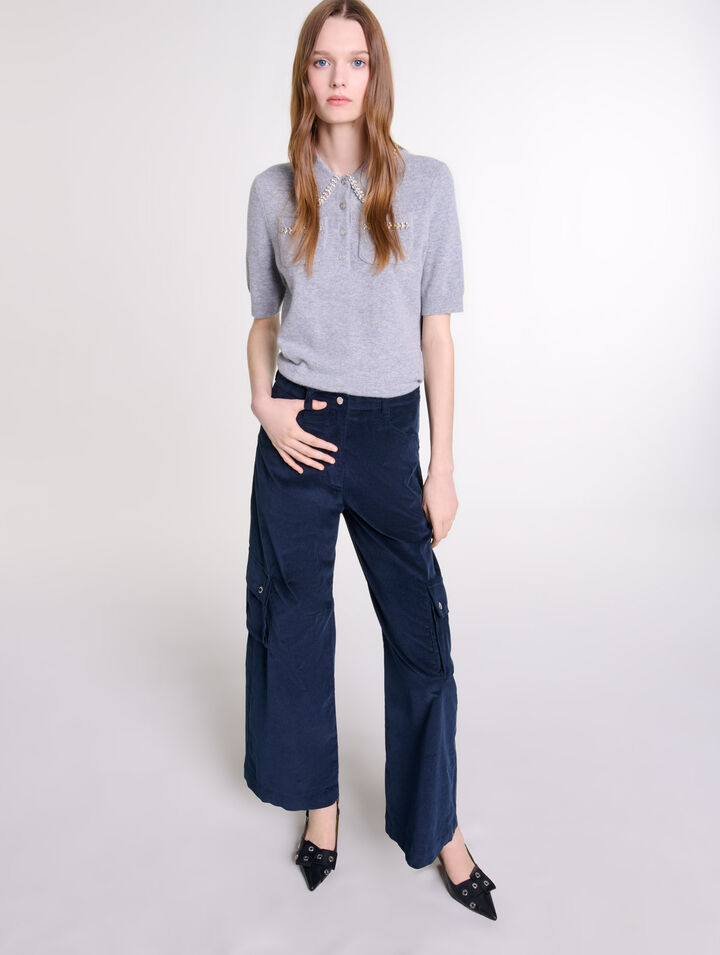 Cargohose aus Velours