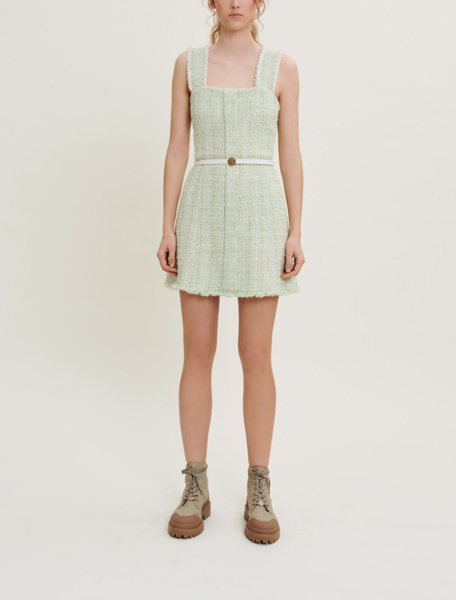 Tweedkleid mit Glanz