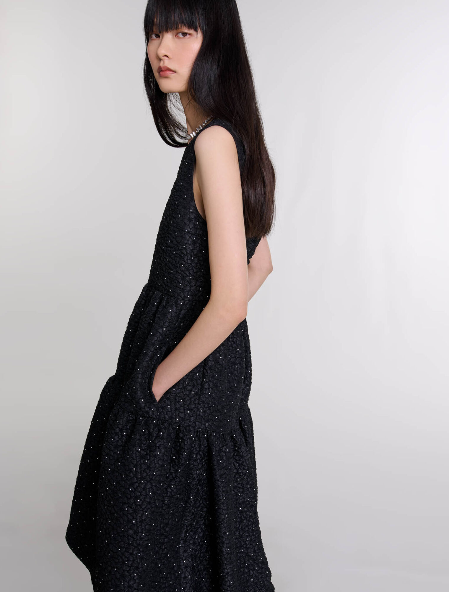Langes Kleid mit Strass