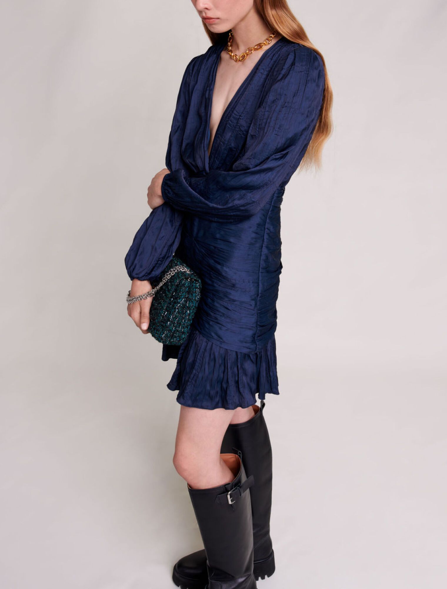 kurzes drapiertes Kleid