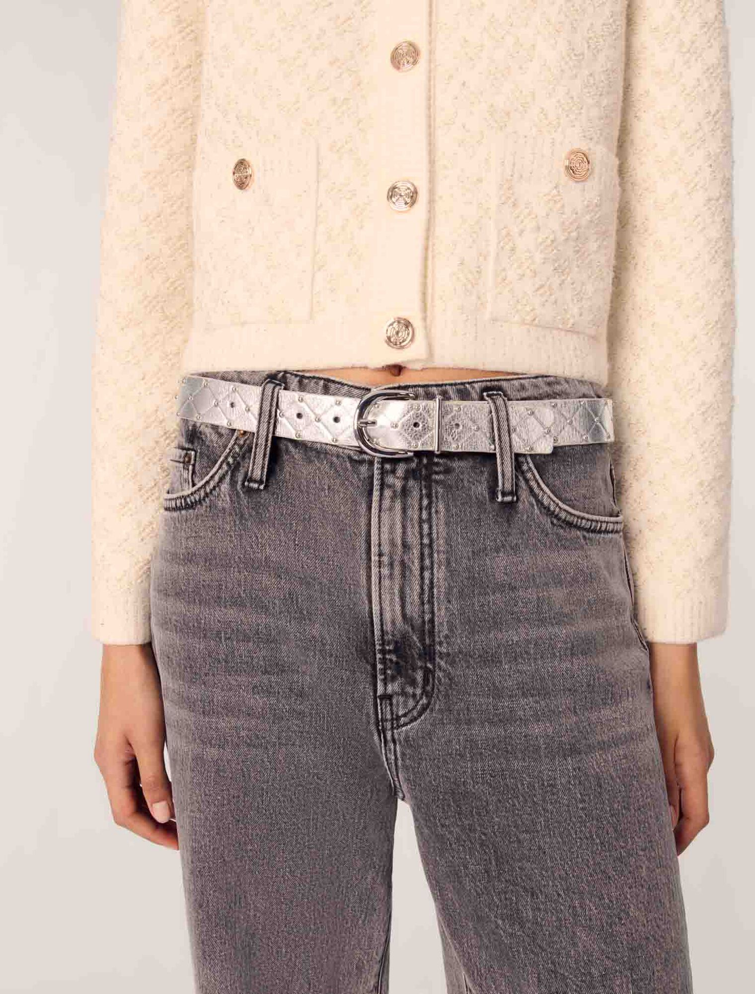 Kurzer Cardigan in Tweed-Optik