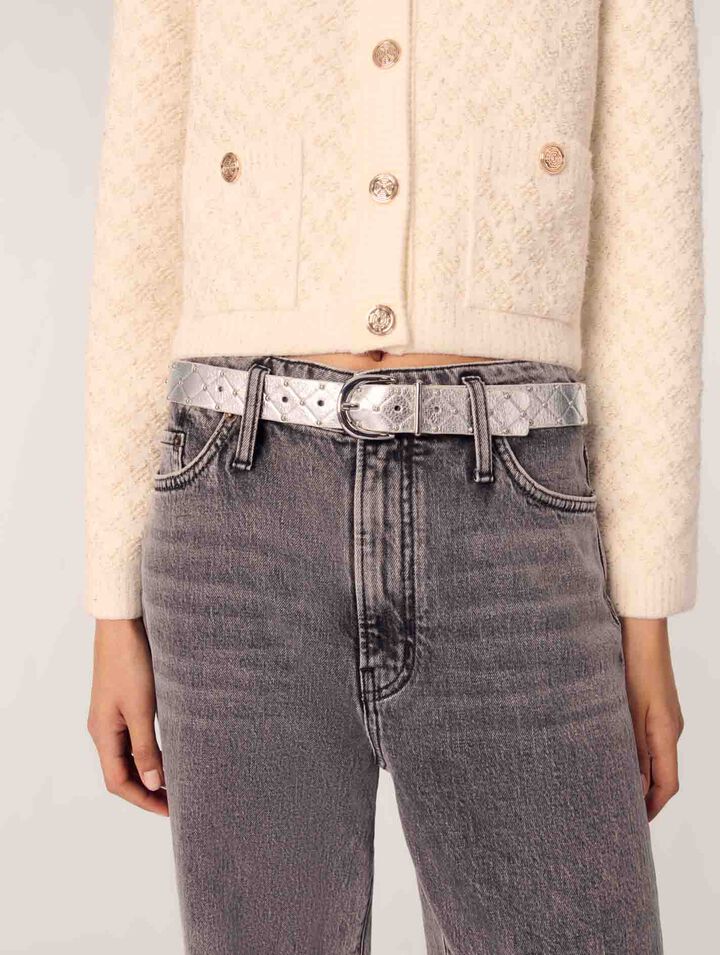 Kurzer Cardigan in Tweed-Optik