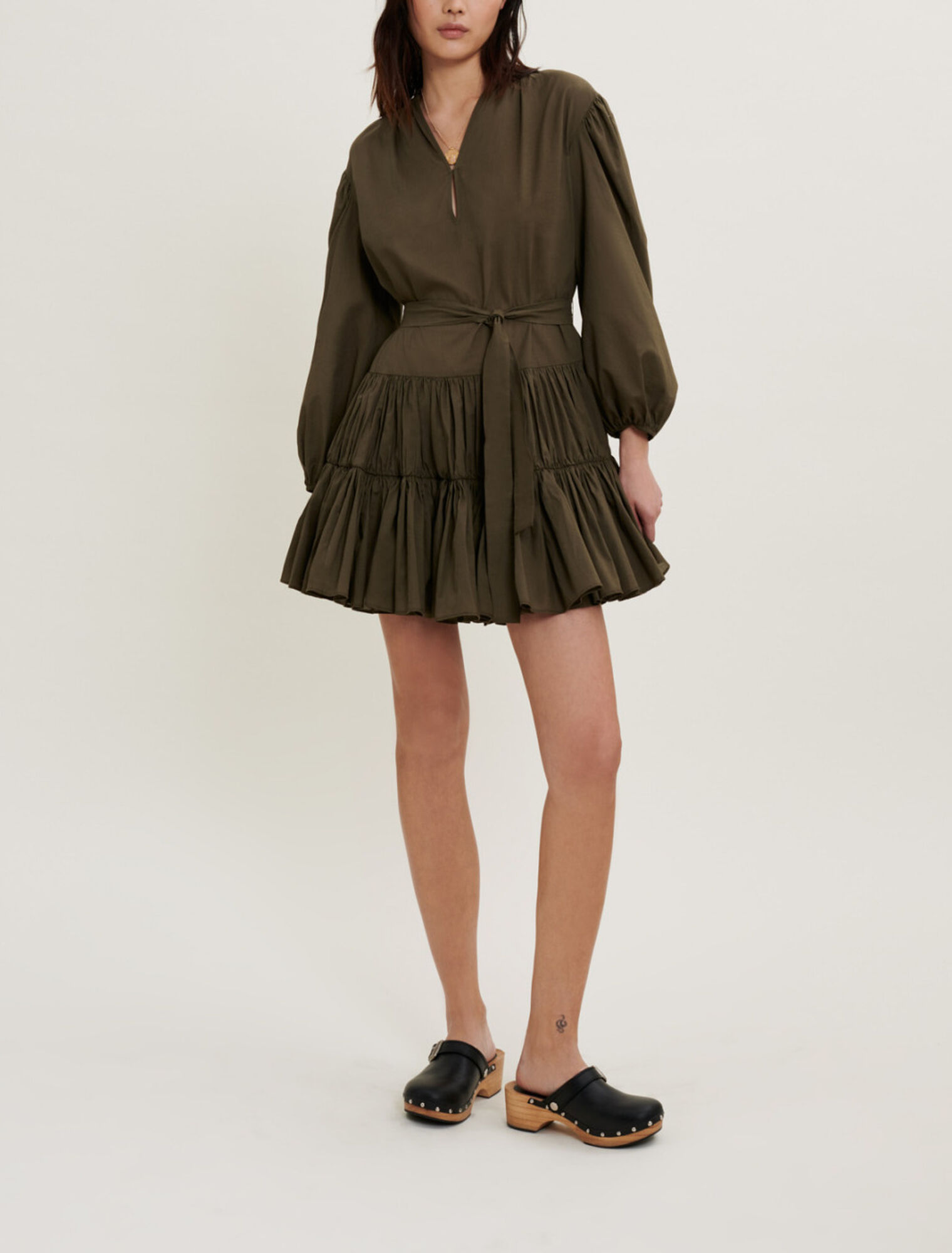 Baumwollkleid mit Gürtel