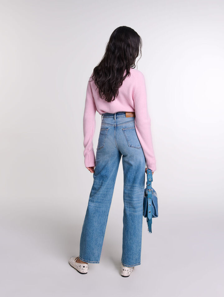 Gerade Jeans mit Flechtdetails