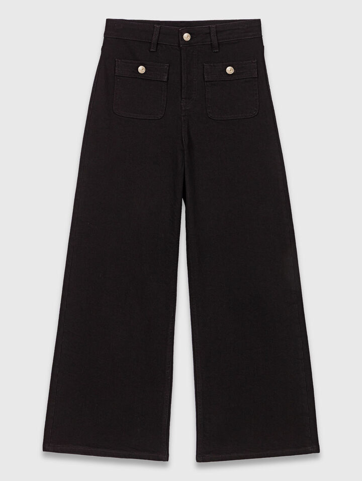 Gerade Jeans mit aufgesetzten Taschen