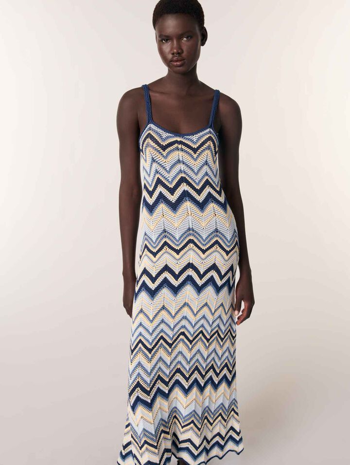 Langes Häkelkleid