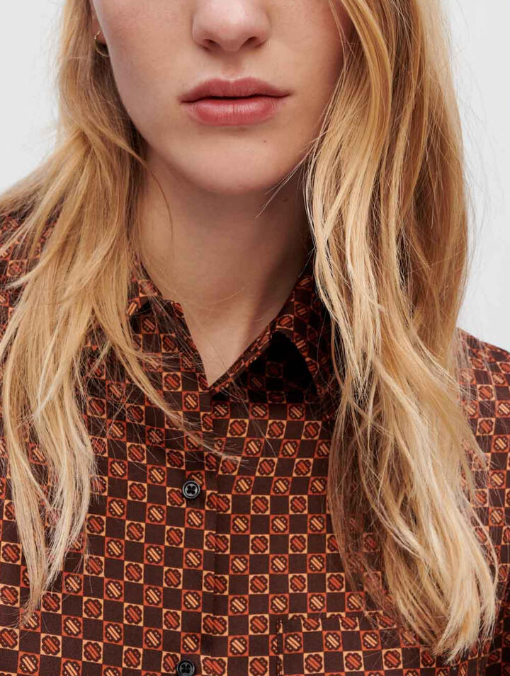 Bedrucktes Satinhemd mini Clover