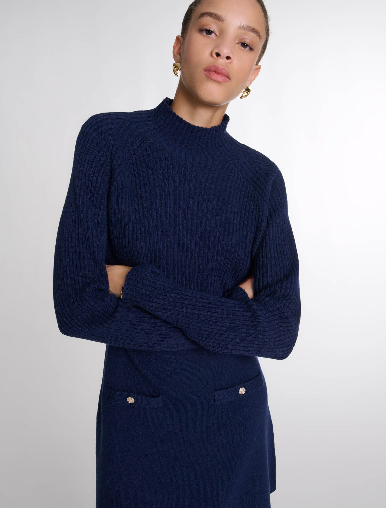 Kurzes 2-in-1 Strickkleid