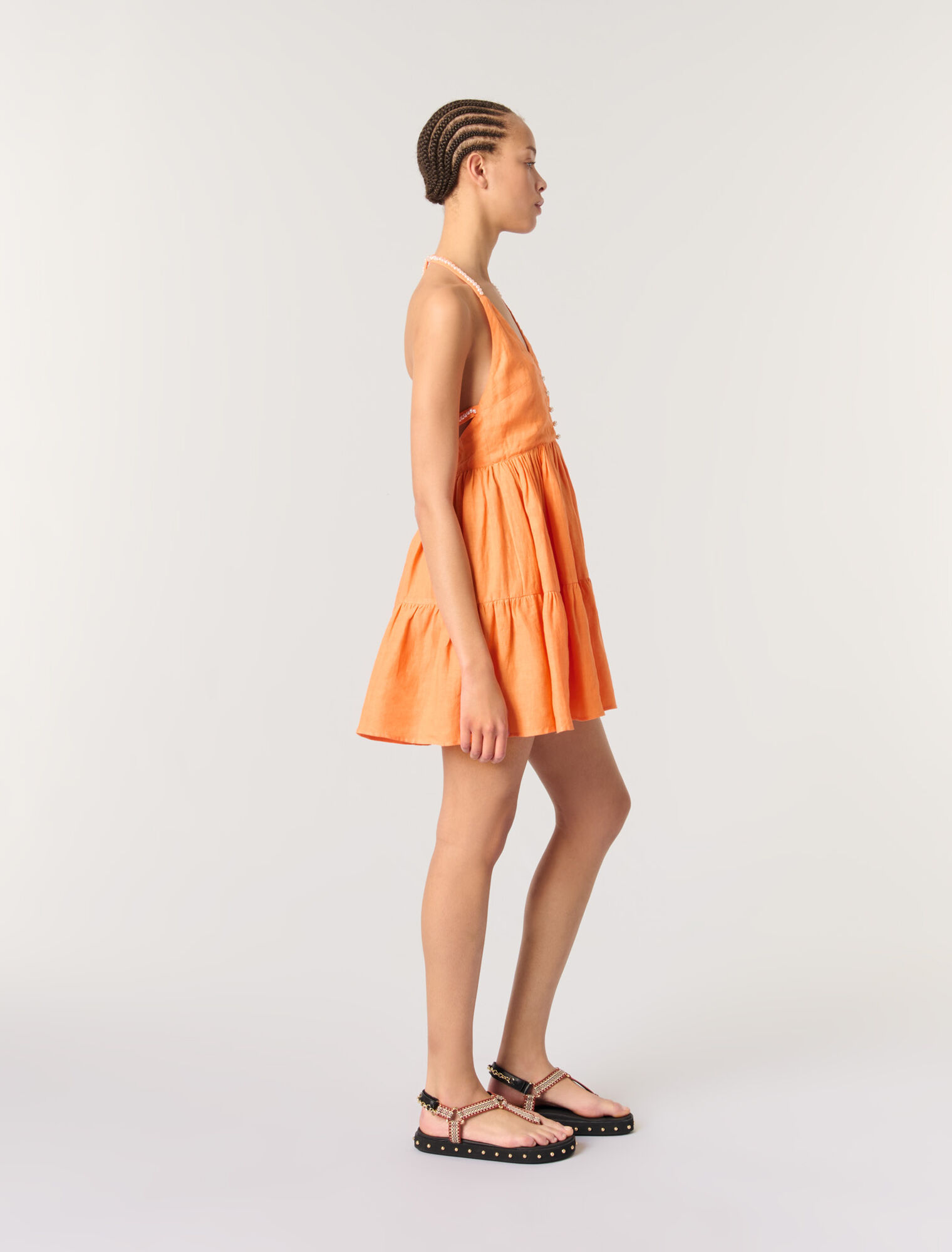 Kurzes Leinenkleid