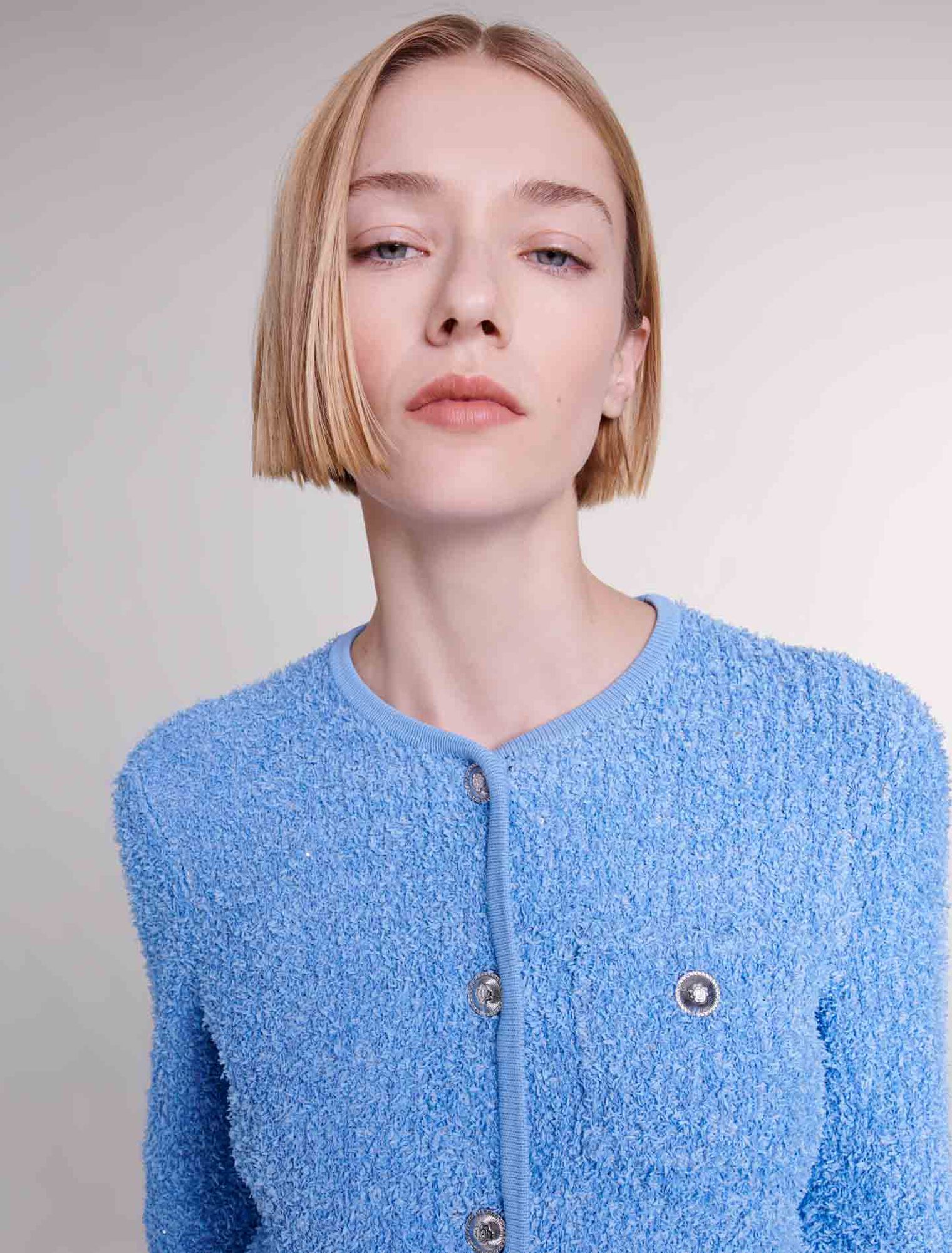 Strick-Cardigan mit Pailletten