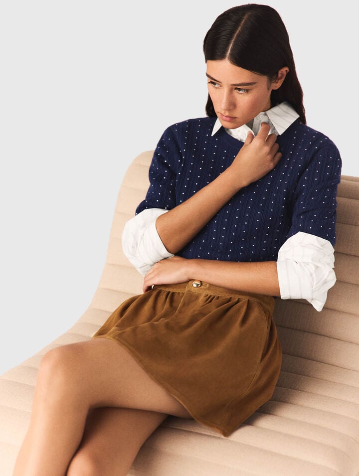 Kurzer Rock aus Wildleder