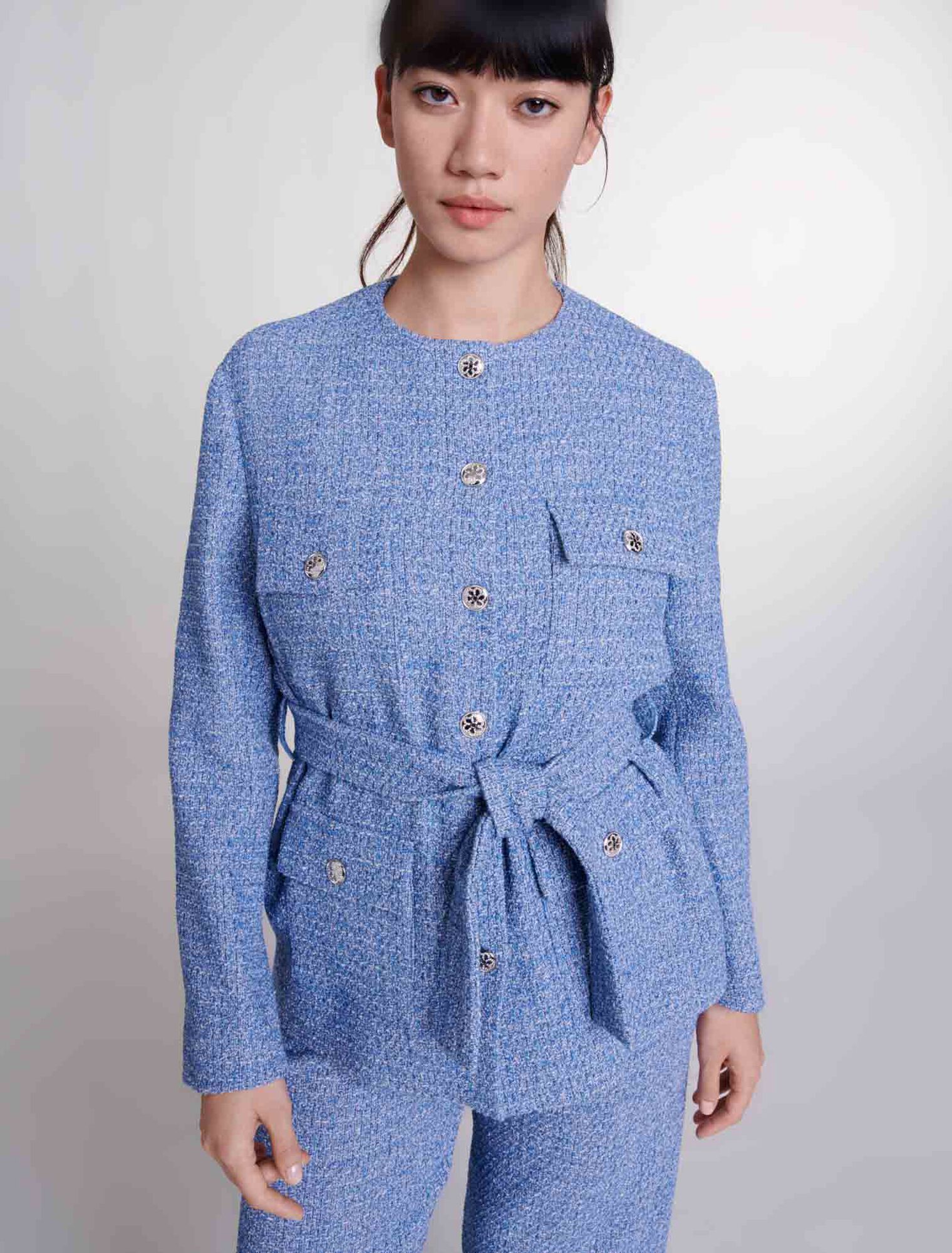 Jacke aus Tweed mit Gürtel