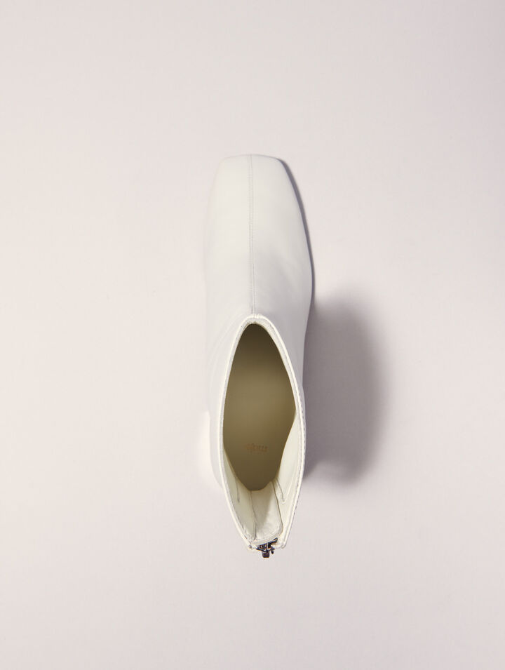 Lederstiefeletten mit eckiger Kappe