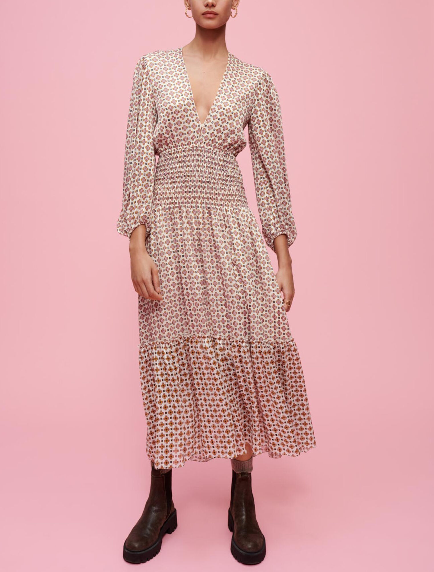 Kleid aus bedrucktem Chiffon