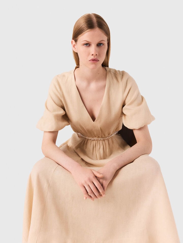 Langes Leinenkleid