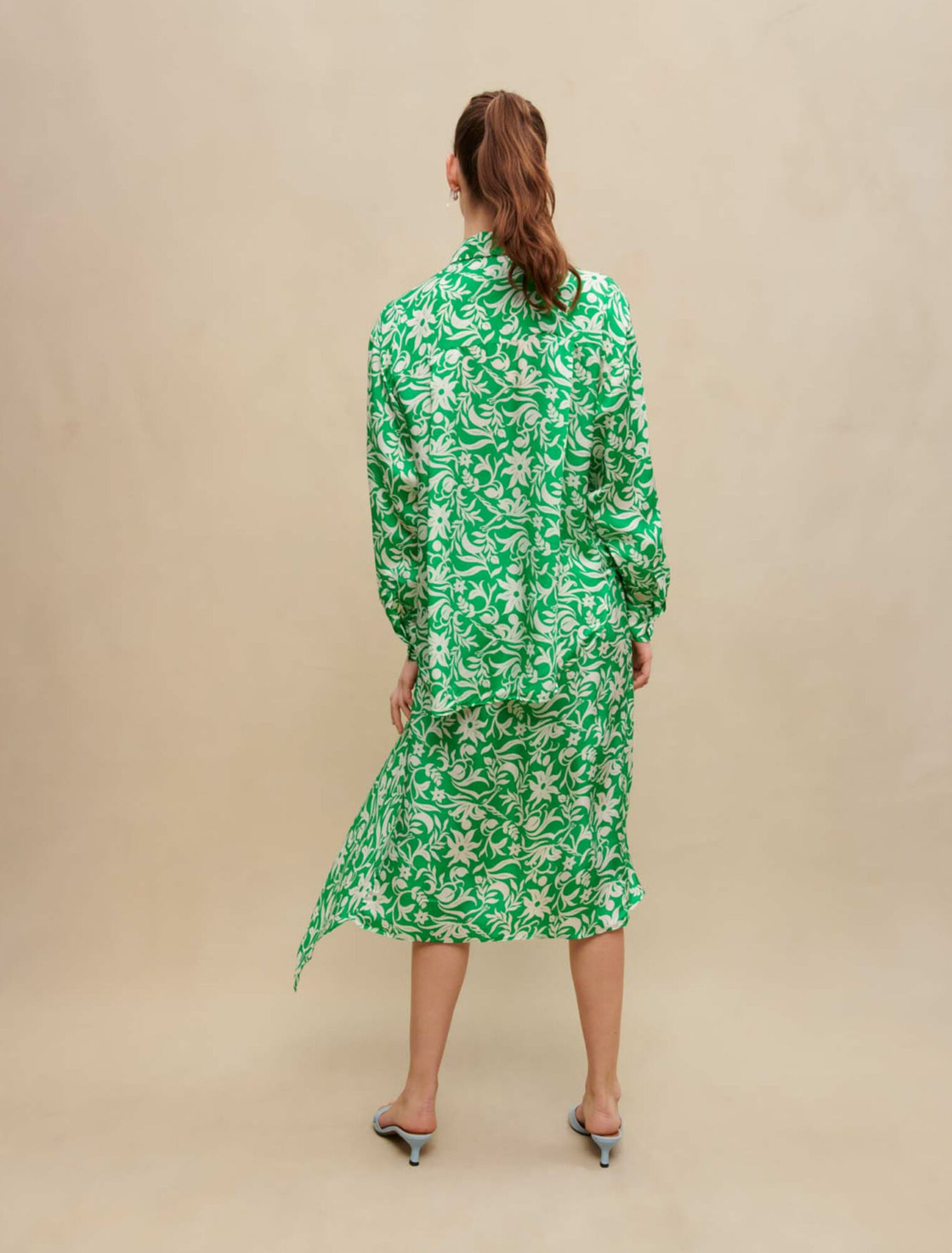 Bedrucktes Satinhemd