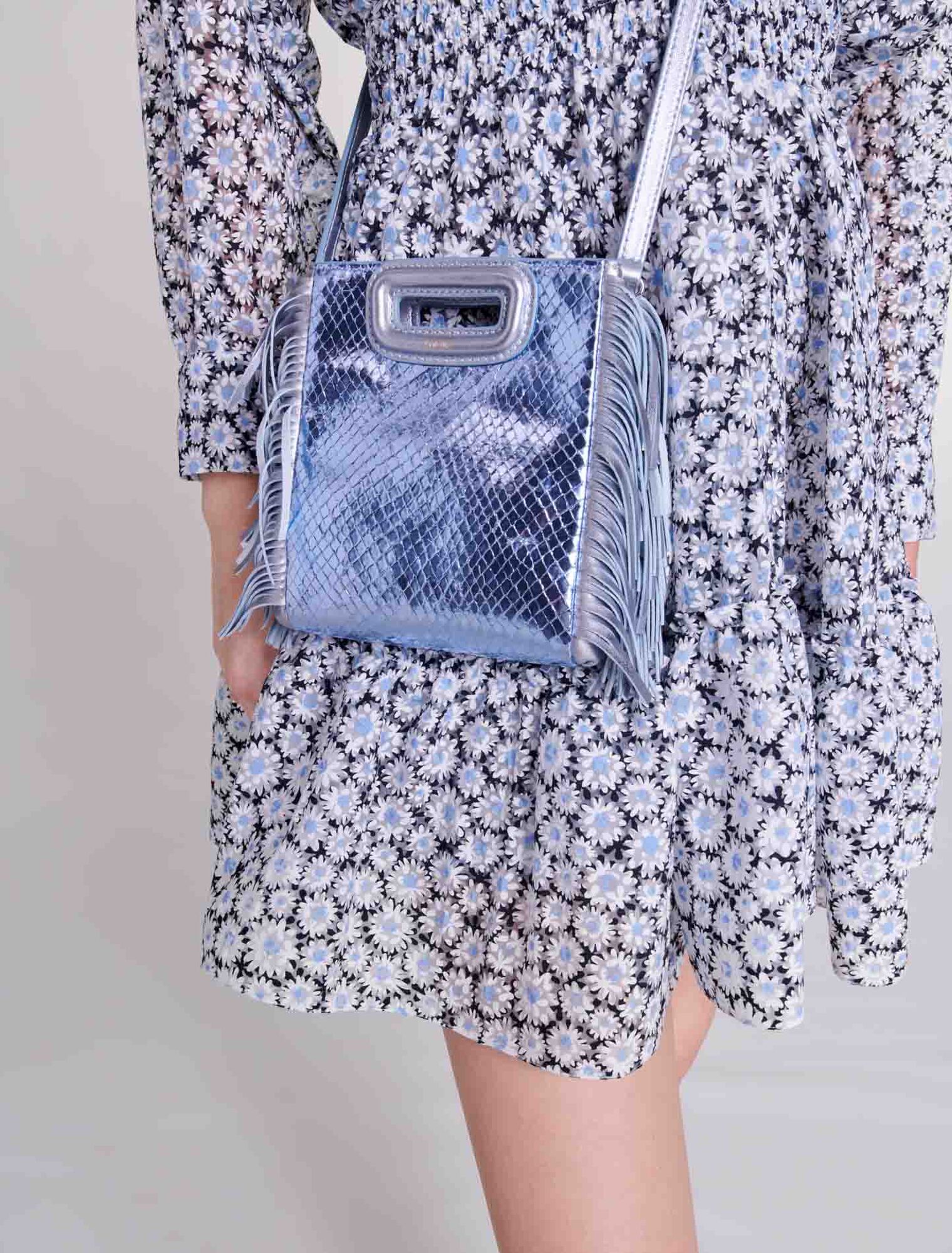 Mini M-Tasche Metallic Pythonmuster