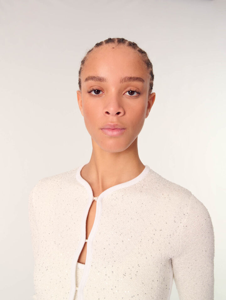 Kurzer Cardigan mit Strass