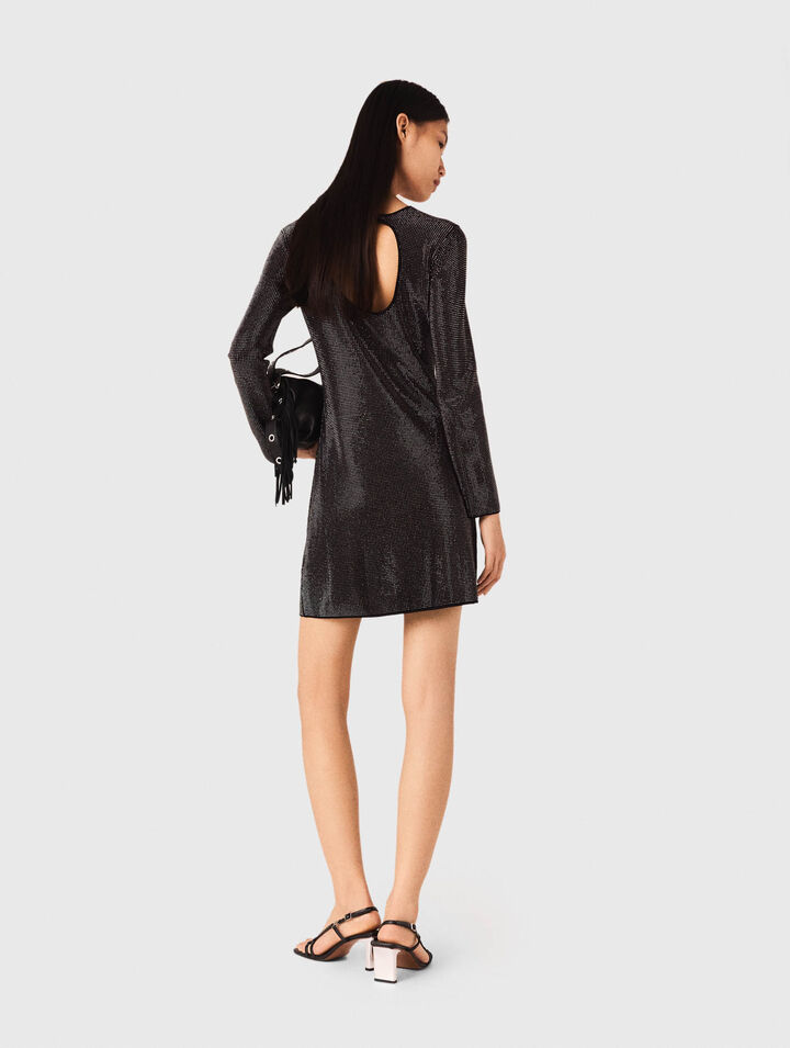 Kurzes Strickkleid mit Strass