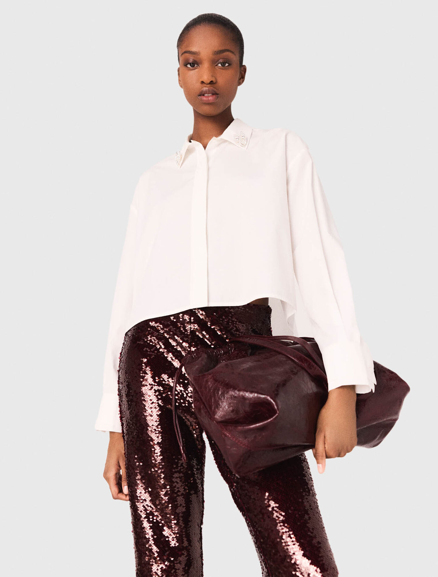 Tote-Tasche M aus Craquelé-Leder