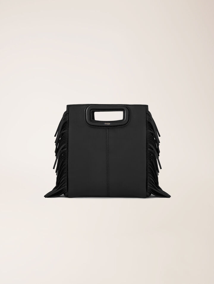 M-Tasche aus Glattleder mit Fransen